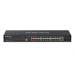 Switch PoE+ Mercusys MS128GP, 24 puertos Gigabit y 2 SFP
