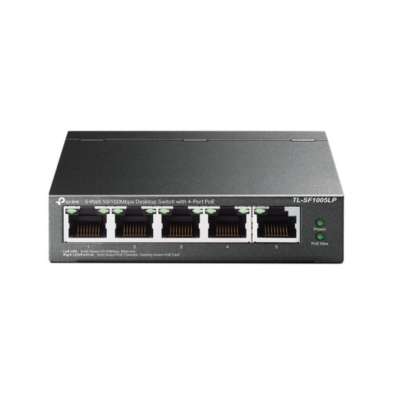 Switch PoE TP-Link TL-SF1005LP, 5 puertos 10/100 con 4 PoE