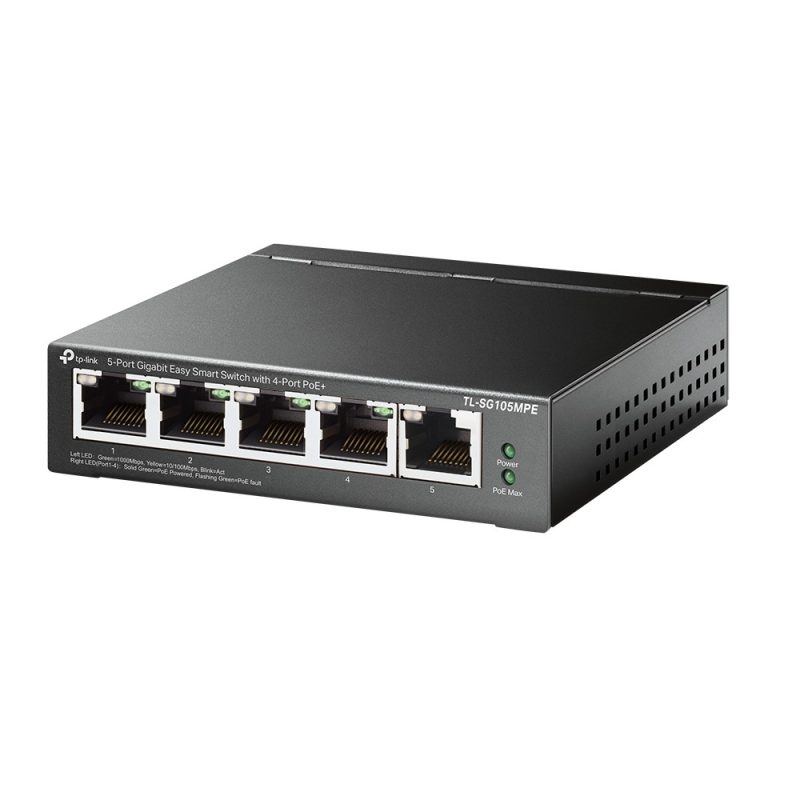 Switch PoE+ TP-Link TL-SG105MPE Easy Smart, 5 puertos Gigabit