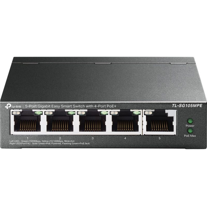 Switch PoE+ TP-Link TL-SG105MPE Easy Smart, 5 puertos Gigabit