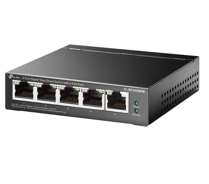 Switch PoE+ TP-Link TL-SG105MPE Easy Smart, 5 puertos Gigabit